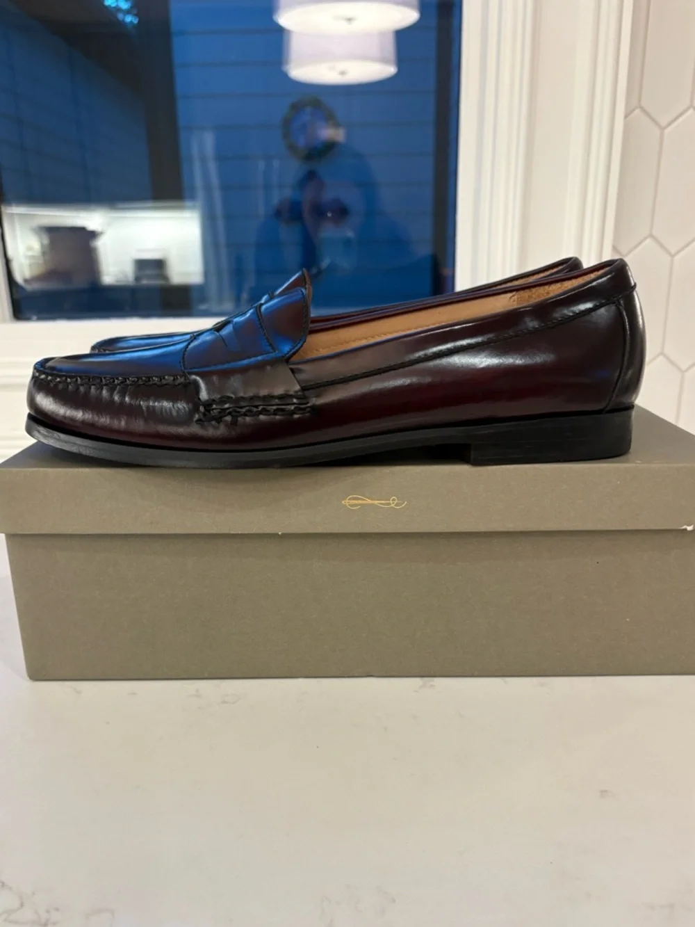 NWT Cole Haan Men’s Burgundy Leather Pinch Penny Loafer. Size 11. - Picture 3 of 9